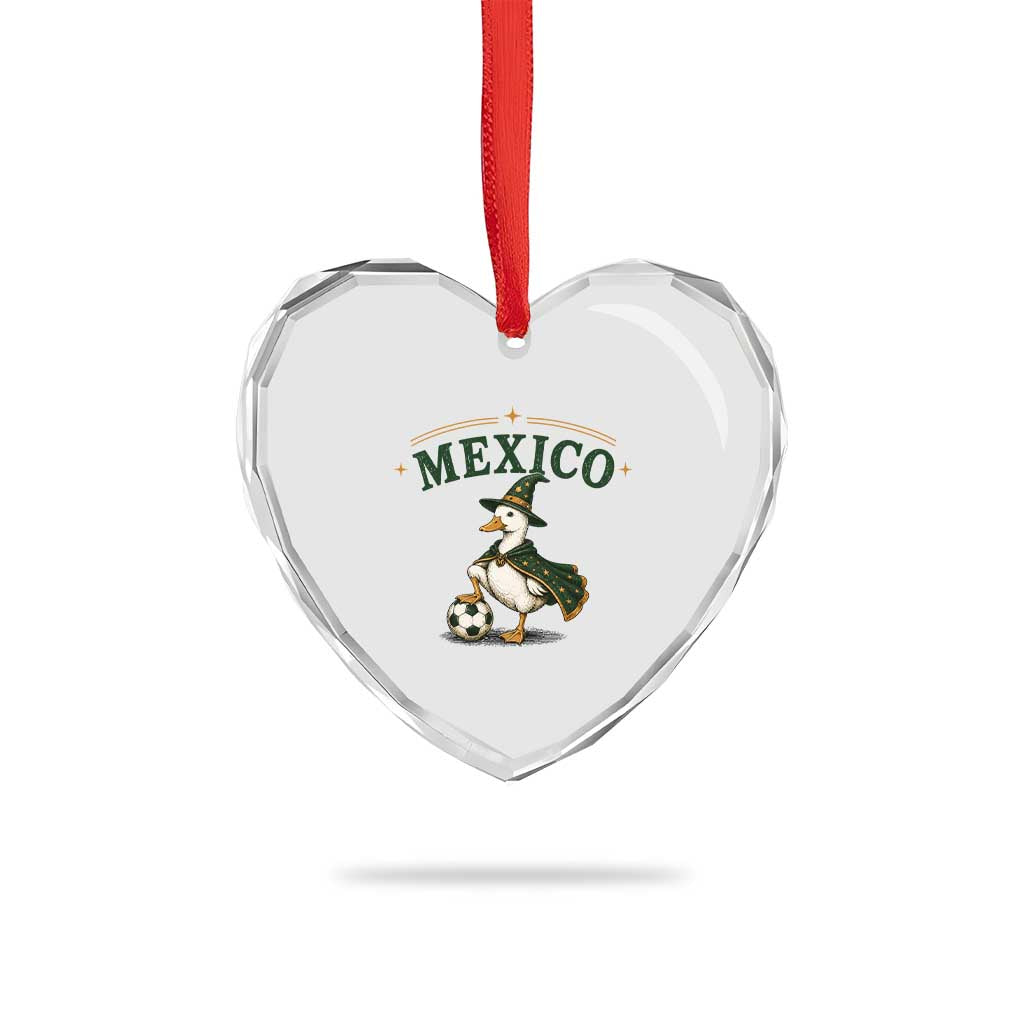 Vintage Mexico Soccer Wizard Duck Magical Fantasy Heart Crystal Glass Ornament Retro Mexican Pride Football Fans