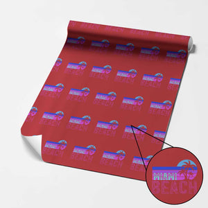Vintage Miami Beach Wrapping Paper Roll Florida Proud Floridian Retro Palms Trees