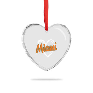 Vintage Miami Heart Crystal Glass Ornament Classic Retro City Heart TS10 Print Your Wear