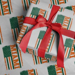 Vintage Miami Wrapping Paper Roll Classic Retro City USA Flag Game Day TS10 White Print Your Wear