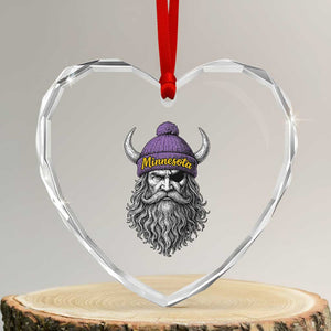 Vintage VF Heart Crystal Glass Ornament Retro Football Sports Fan MFV TS10 Transparent Glass 3'' Heart Print Your Wear