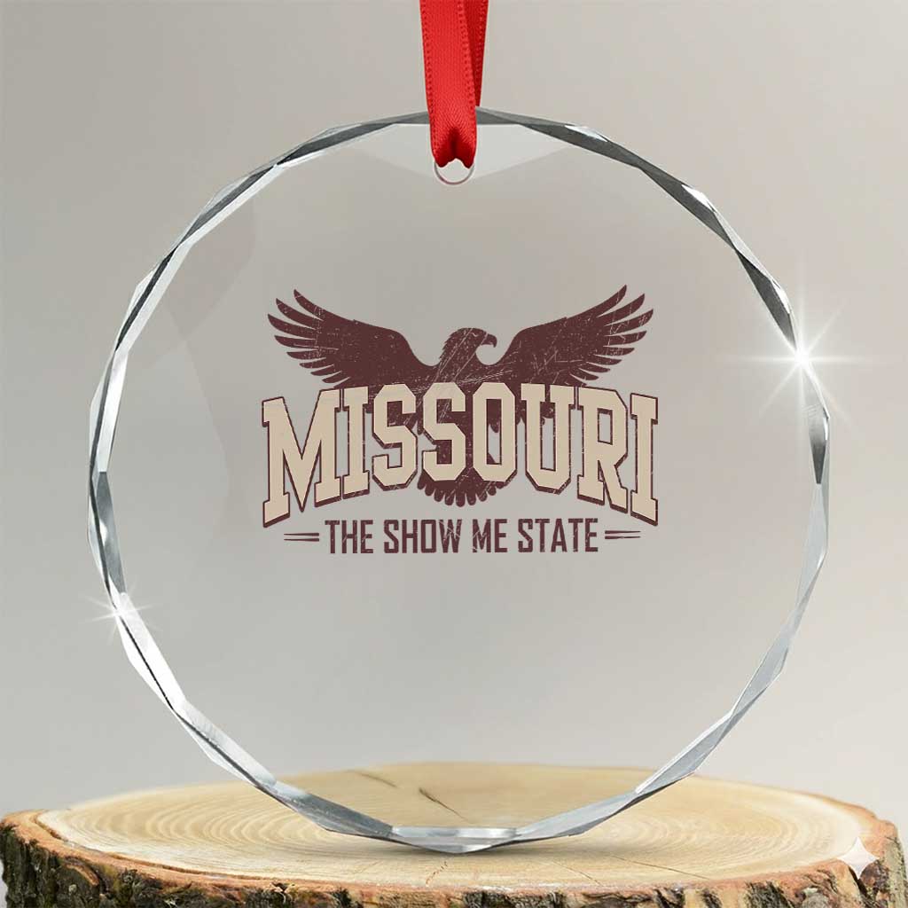 Vintage Missouri Eagle Crystal Glass Ornament Missouri The Show Me State Retro Distressed TS12 Transparent Glass 3'' Circle Print Your Wear