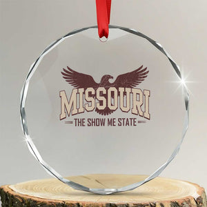 Vintage Missouri Eagle Crystal Glass Ornament Missouri The Show Me State Retro Distressed TS12 Transparent Glass 3'' Circle Print Your Wear