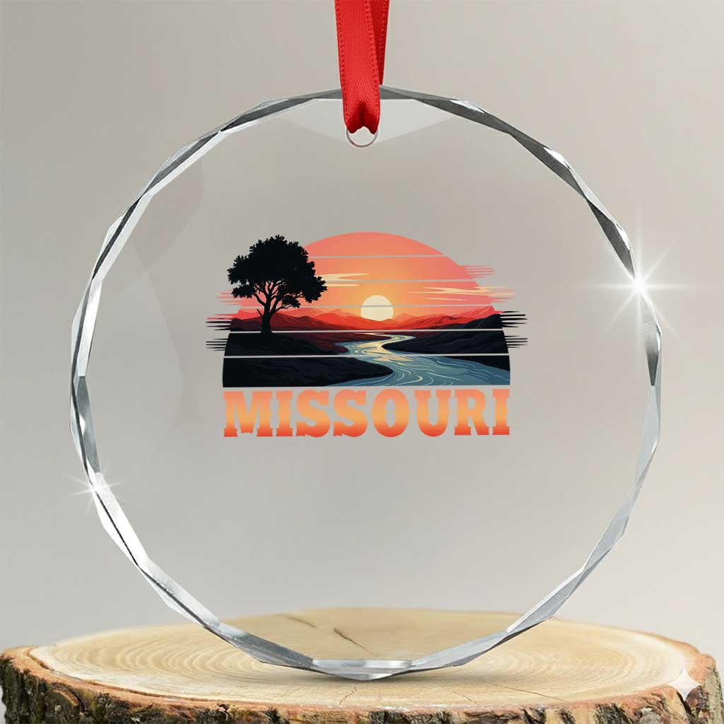 Vintage Missouri Outdoors Crystal Glass Ornament Midwest Nature Landscape TS12 Transparent Glass 3'' Circle Print Your Wear