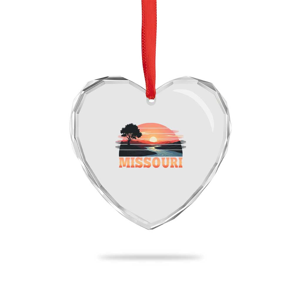 Vintage Missouri Outdoors Heart Crystal Glass Ornament Midwest Nature Landscape TS12 Print Your Wear