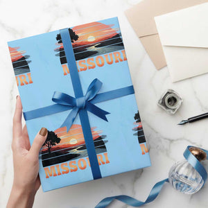 Vintage Missouri Outdoors Wrapping Paper Roll Midwest Nature Landscape TS12 Light Blue Print Your Wear