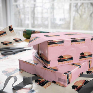 Vintage Missouri Outdoors Wrapping Paper Roll Midwest Nature Landscape TS12 Light Pink Print Your Wear