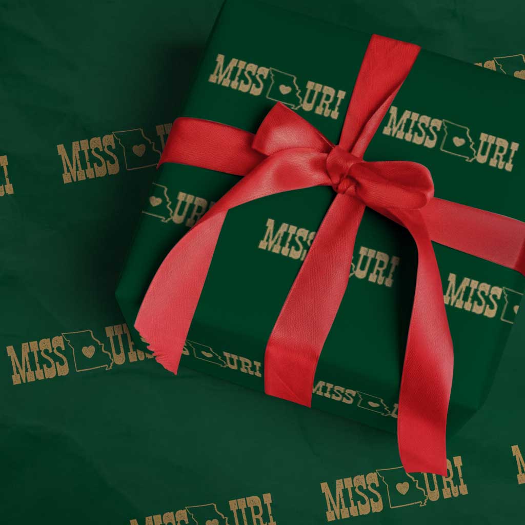 Vintage Missouri State Map Wrapping Paper Roll Midwest Pride Gift TS12 Green Print Your Wear