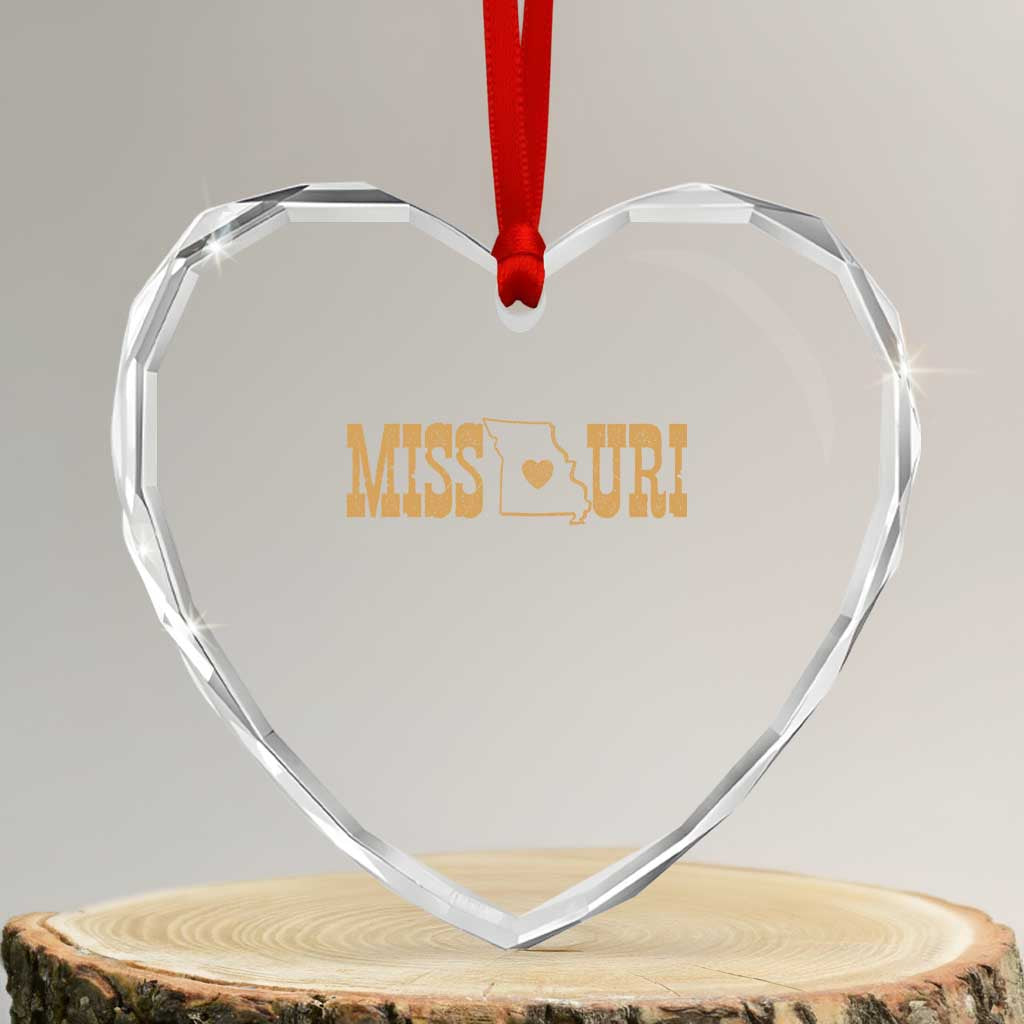 Vintage Missouri State Map Heart Crystal Glass Ornament Midwest Pride Gift TS12 Transparent Glass 3'' Heart Print Your Wear
