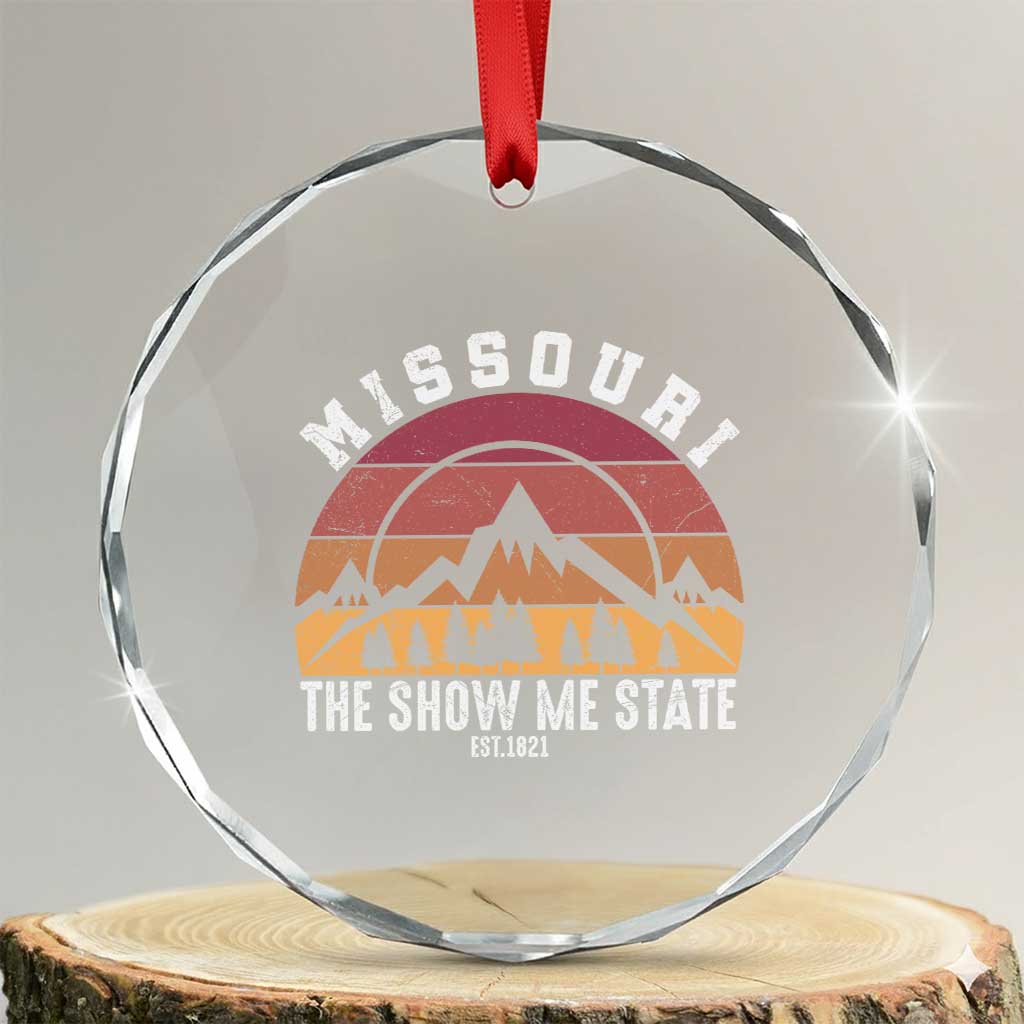 Vintage Missouri Travel Crystal Glass Ornament The Show Me State Pride TS12 Transparent Glass 3'' Circle Print Your Wear