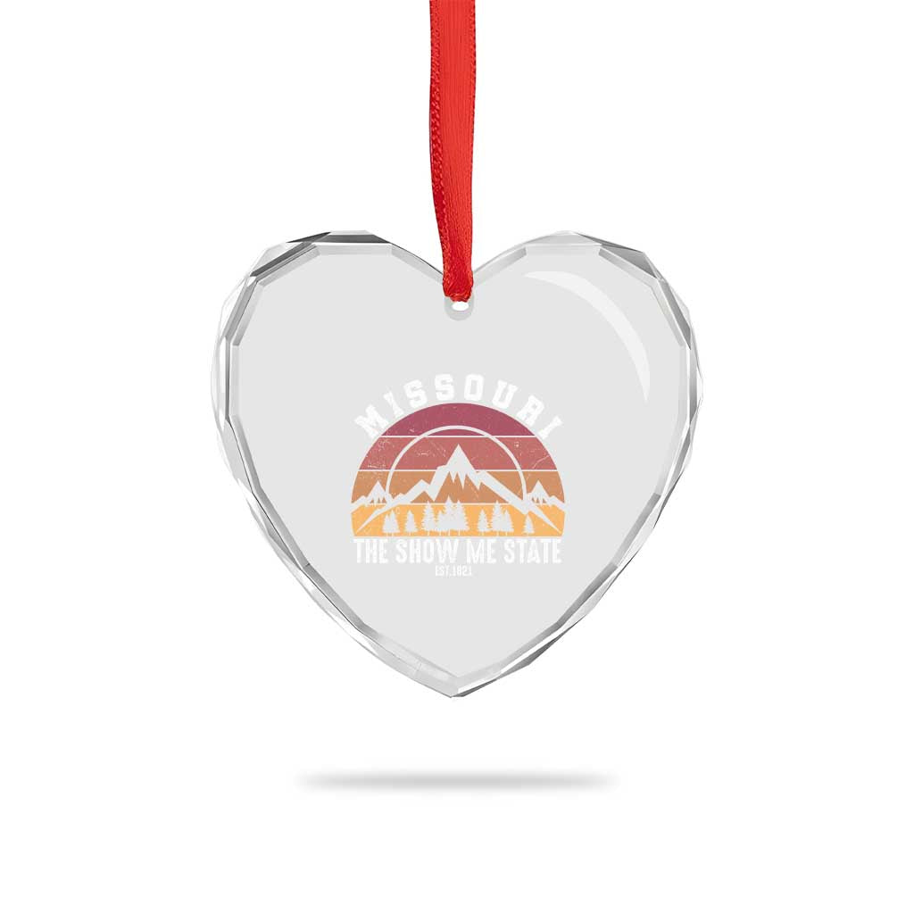 Vintage Missouri Travel Heart Crystal Glass Ornament The Show Me State Pride TS12 Print Your Wear