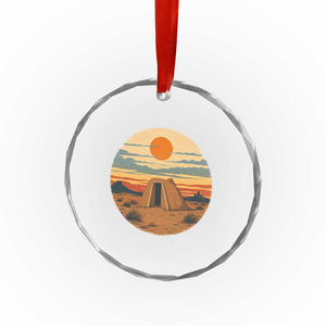 Vintage Monument Valley Landscape Crystal Glass Ornament Desert Hogan Home Art