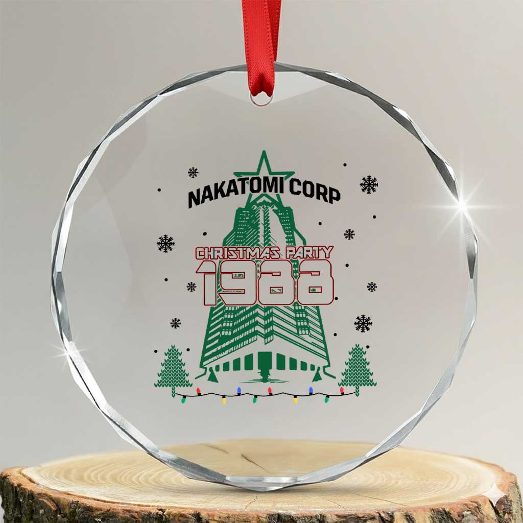 Vintage Nakatomi Plaza 1988 Christmas Party Crystal Glass Ornament TS10 Transparent Glass 3'' Circle Print Your Wear