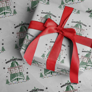 Vintage Nakatomi Plaza 1988 Christmas Party Wrapping Paper Roll TS10 White Print Your Wear