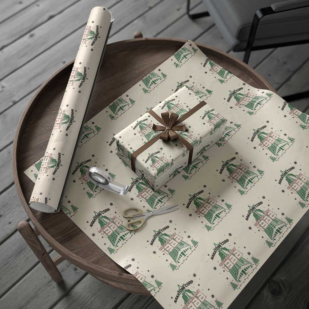 Vintage Nakatomi Plaza 1988 Christmas Party Wrapping Paper Roll TS10 Beige Print Your Wear