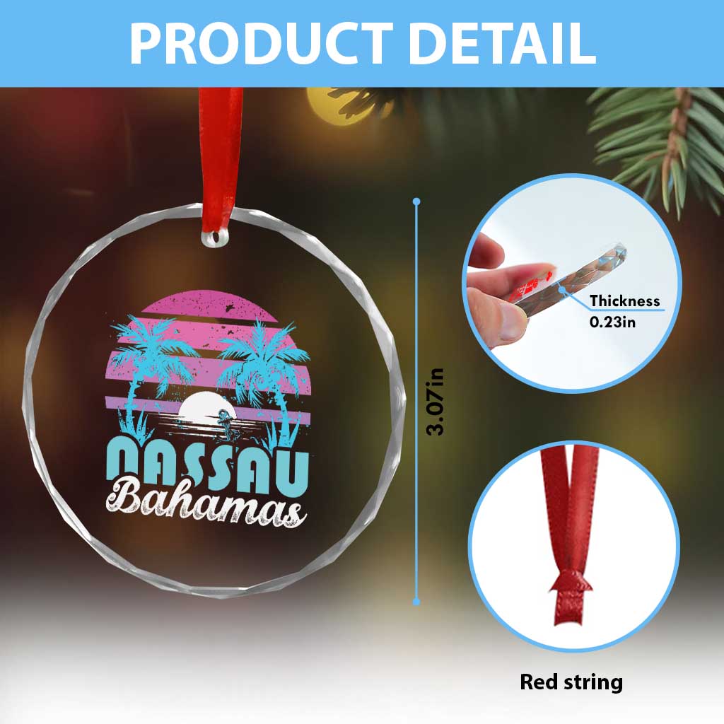 Vintage Nassau Crystal Glass Ornament Tropical Island Palm Trees Beach Bahamas Vacation TS10 Print Your Wear