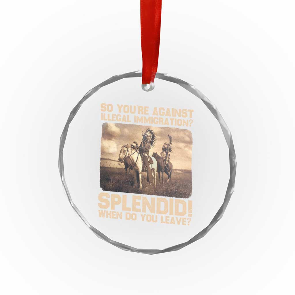 Vintage Native American Crystal Glass Ornament Funny Indian Indigenous Peoples Day TS10 Print Your Wear