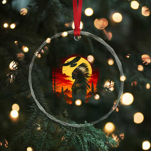 Vintage Native American Warrior Crystal Glass Ornament Indigenous Heritage Pride