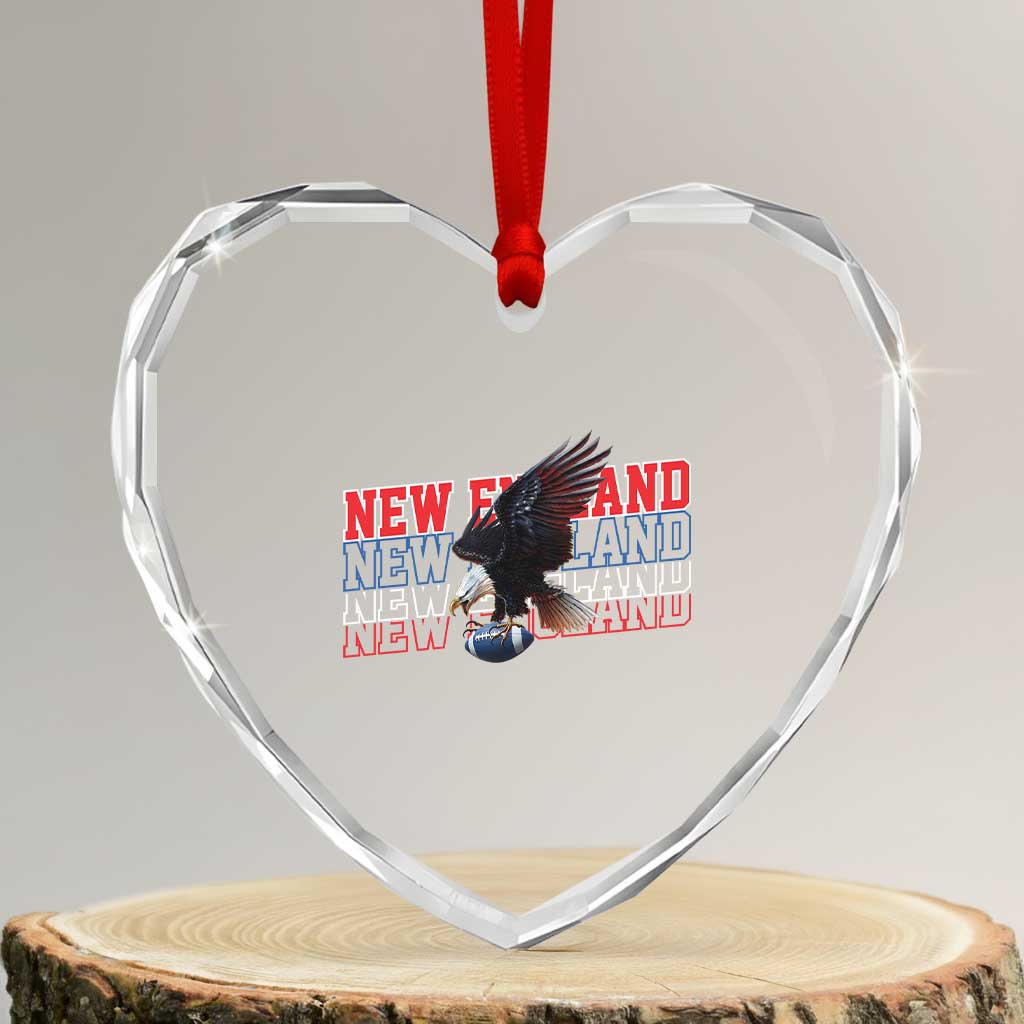 Vintage NE Football Fan Heart Crystal Glass Ornament Game Day Lover Gift TS12 Transparent Glass 3'' Heart Print Your Wear