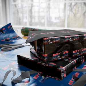 Vintage NE Football Fan Wrapping Paper Roll Game Day Lover Gift TS12 Black Print Your Wear