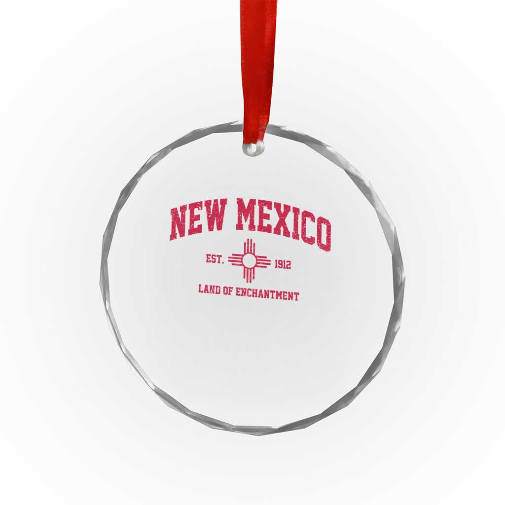Vintage New Mexico Flag Zia Sun Souvenir Crystal Glass Ornament TS14 Print Your Wear