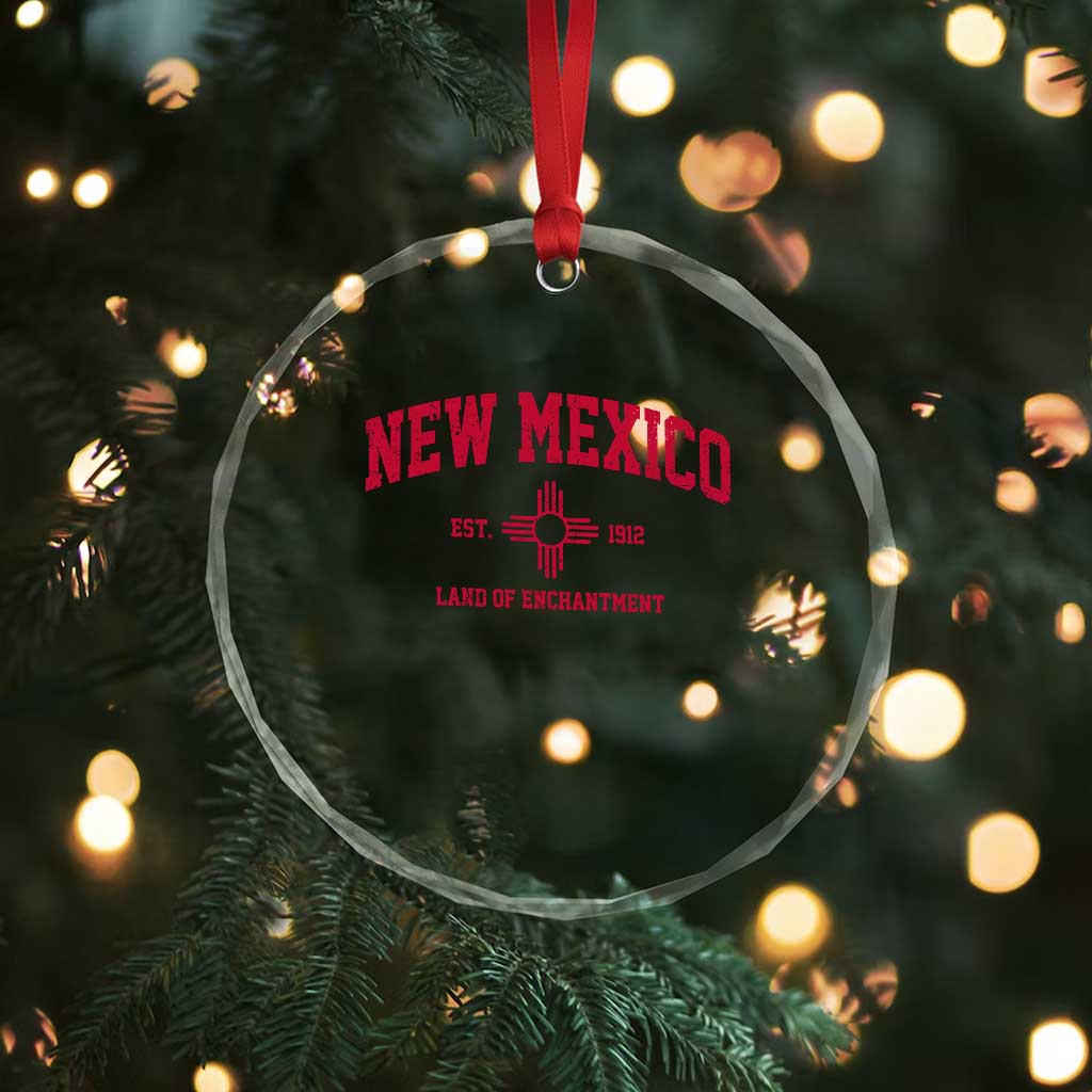 Vintage New Mexico Flag Zia Sun Souvenir Crystal Glass Ornament TS14 Print Your Wear