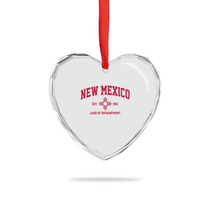 Vintage New Mexico Flag Zia Sun Souvenir Heart Crystal Glass Ornament TS14 Print Your Wear