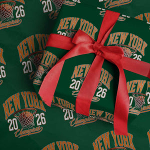 Vintage New York Champions 2026 Wrapping Paper Roll Hoops Fan Gift