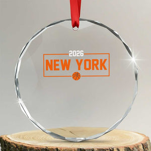 Vintage New York Hoops Pride 2026 Graphic Crystal Glass Ornament TS12 Transparent Glass 3'' Circle Print Your Wear