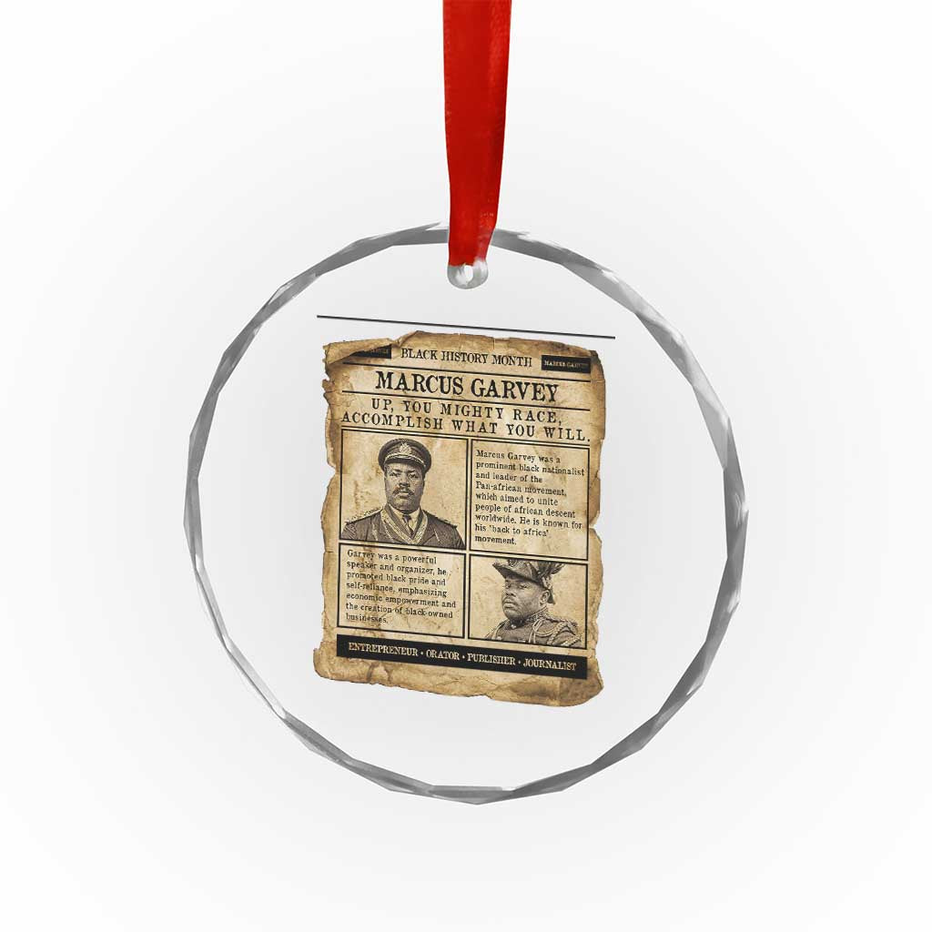 Vintage Newspaper Marcus Garvey Crystal Glass Ornament Up You Mighty Race Quote TS12 Print Your Wear