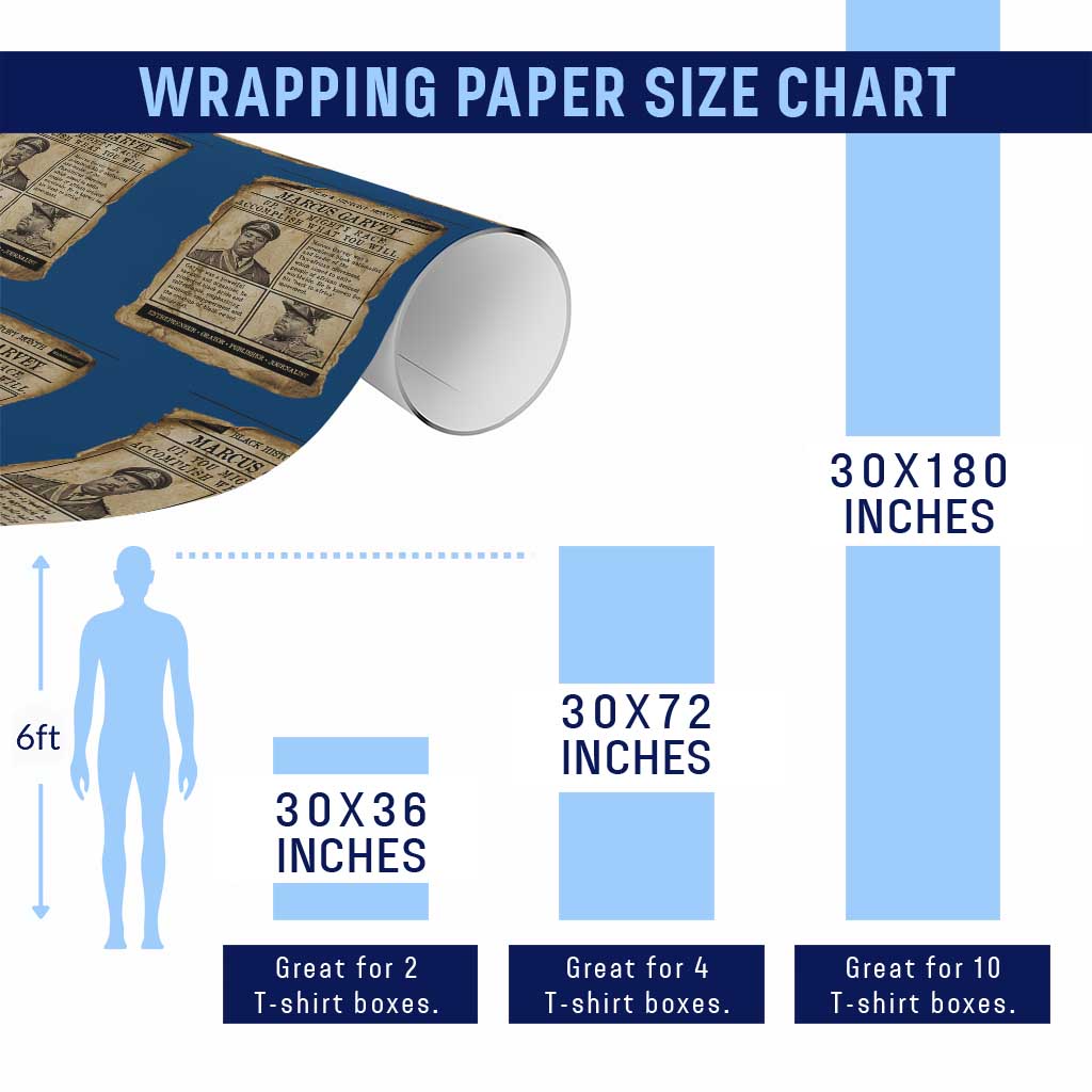 Vintage Newspaper Marcus Garvey Wrapping Paper Roll Up You Mighty Race Quote TS12 Print Your Wear