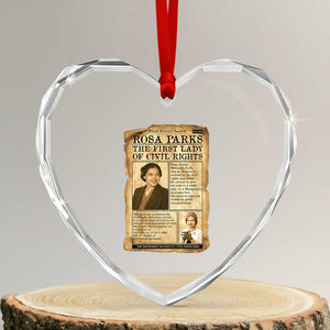 Vintage Newspaper Rosa Parks Heart Crystal Glass Ornament Civil Rights Hero TS12 Transparent Glass 3'' Heart Print Your Wear