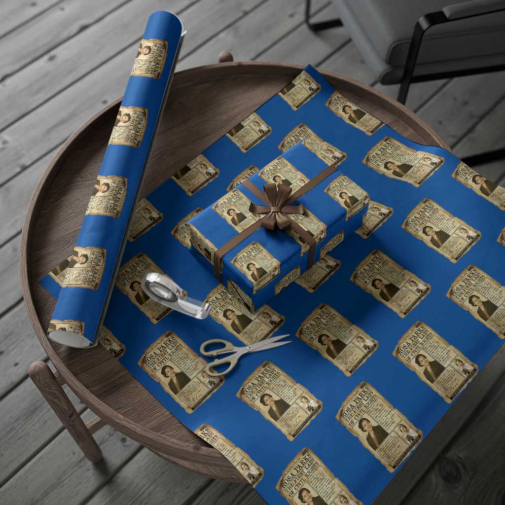 Vintage Newspaper Rosa Parks Wrapping Paper Roll Civil Rights Hero TS12 Blue Print Your Wear