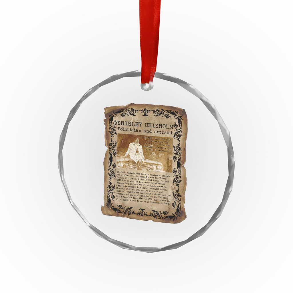 Vintage Newspaper Shirley Chisholm Crystal Glass Ornament Black History Month Gift TS12 Print Your Wear