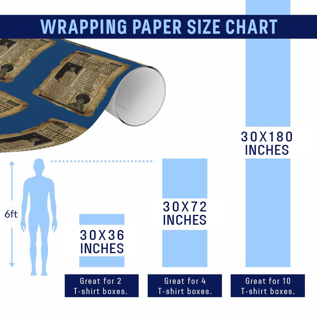 Vintage Newspaper Shirley Chisholm Wrapping Paper Roll First Black Woman In Congress TS12 Print Your Wear