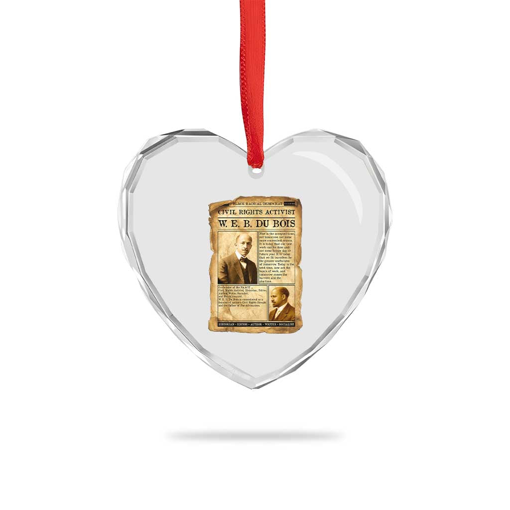 Vintage Newspaper W E B Du Bois Heart Crystal Glass Ornament Civil Rights History TS12 Print Your Wear