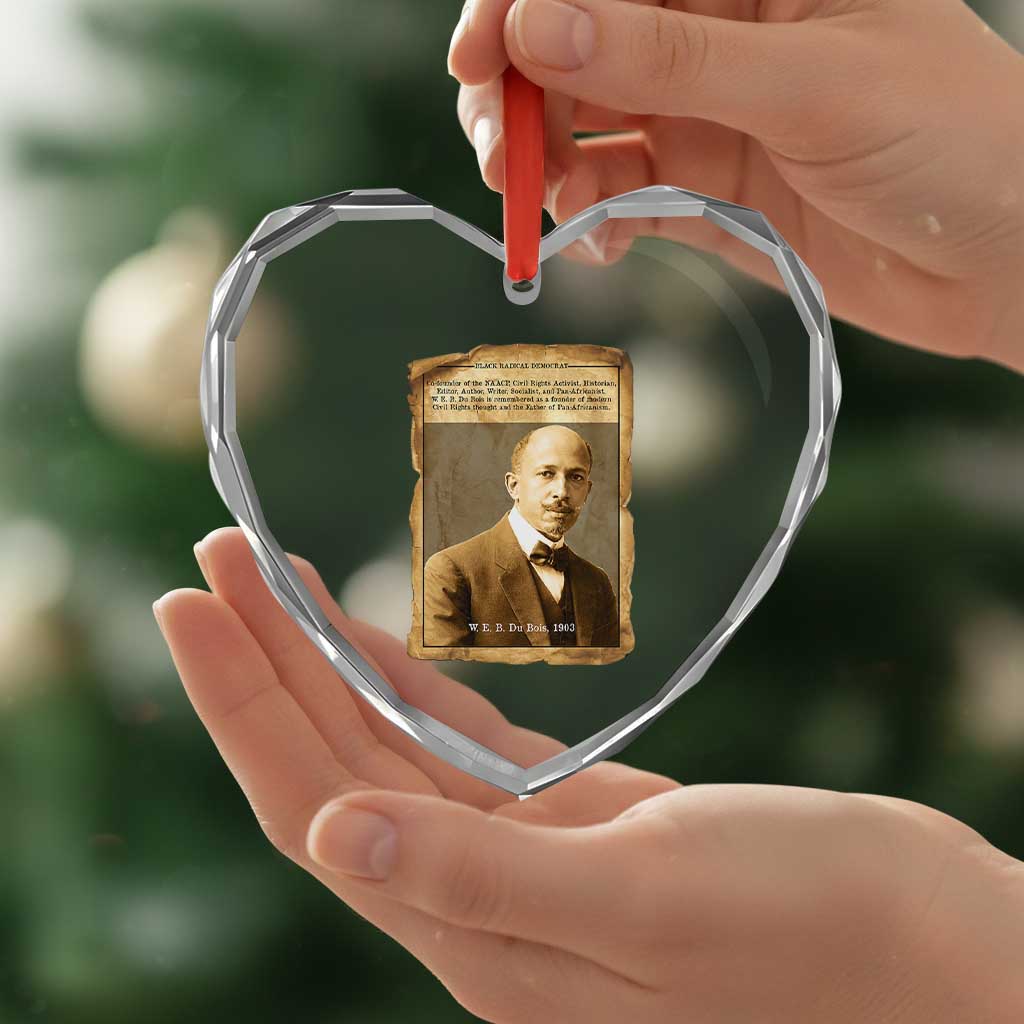 Vintage Newspaper W E B Du Bois Heart Crystal Glass Ornament Civil Rights Pioneer TS12 Print Your Wear