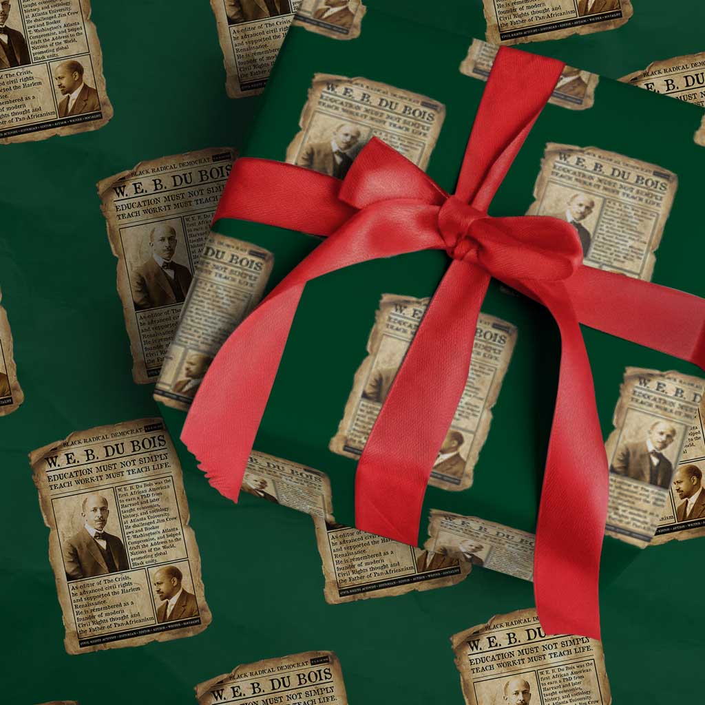 Vintage Newspaper W E B Du Bois Wrapping Paper Roll African American Scholar TS12 Green Print Your Wear