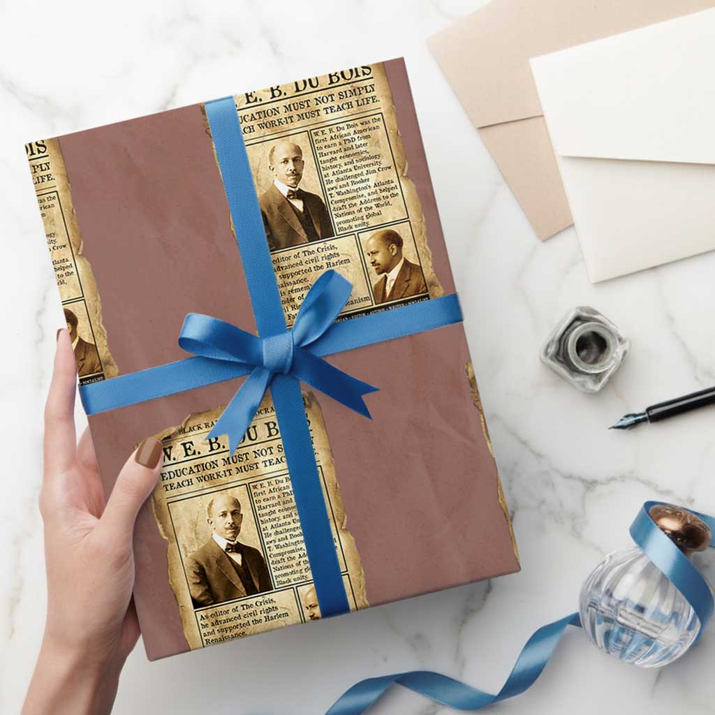 Vintage Newspaper W E B Du Bois Wrapping Paper Roll African American Scholar TS12 Mocha Print Your Wear