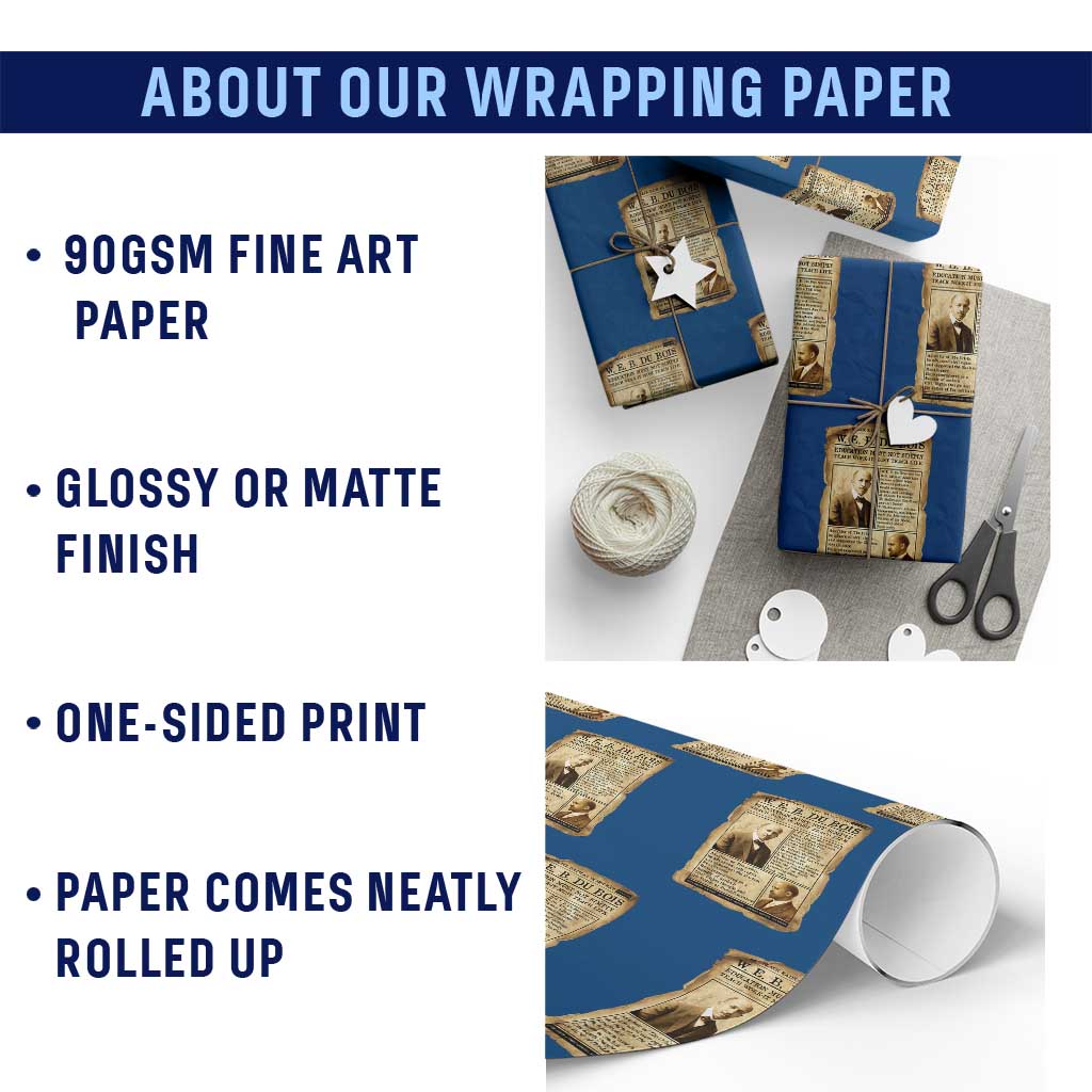 Vintage Newspaper W E B Du Bois Wrapping Paper Roll African American Scholar TS12 Print Your Wear