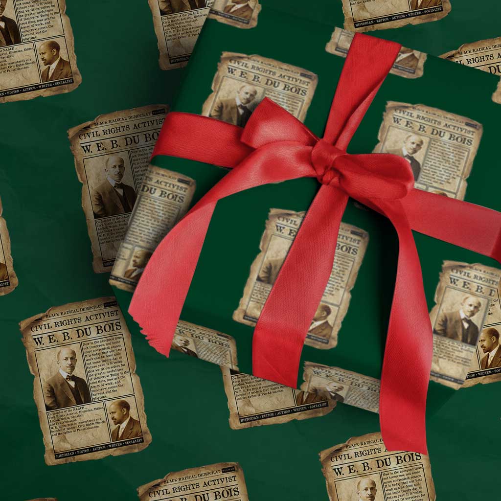 Vintage Newspaper W E B Du Bois Wrapping Paper Roll Civil Rights History TS12 Green Print Your Wear