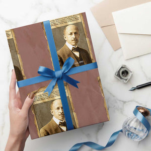 Vintage Newspaper W E B Du Bois Wrapping Paper Roll Civil Rights Pioneer TS12 Mocha Print Your Wear