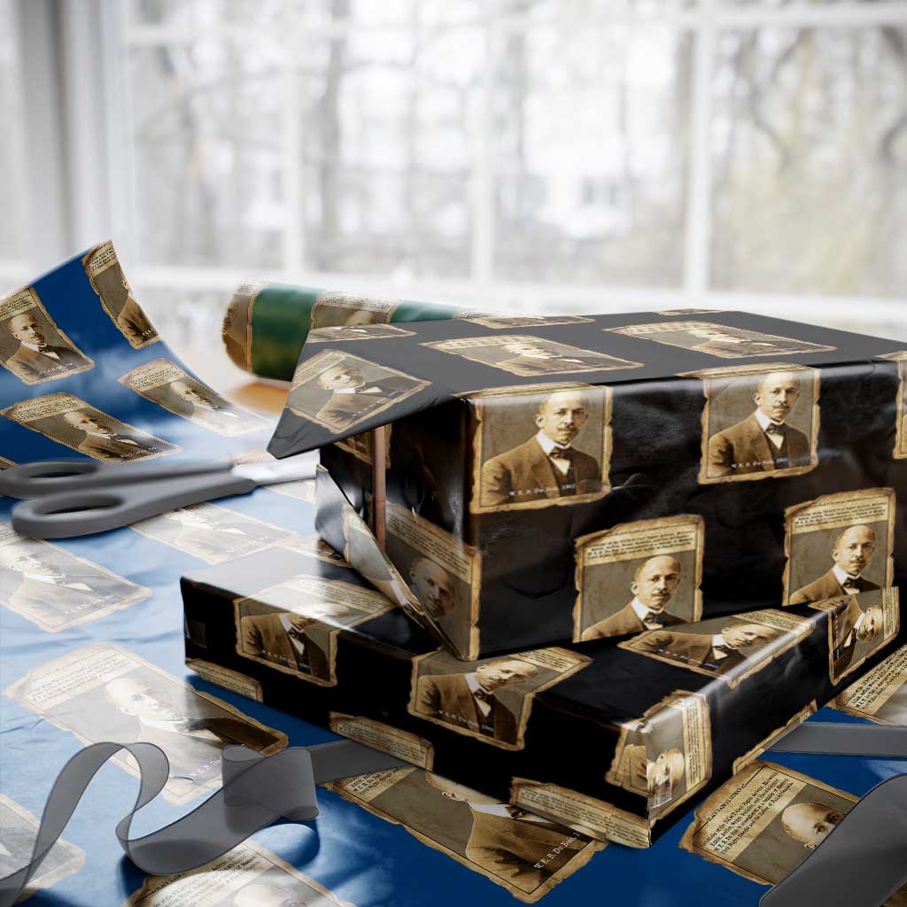 Vintage Newspaper W E B Du Bois Wrapping Paper Roll Civil Rights Pioneer TS12 Black Print Your Wear