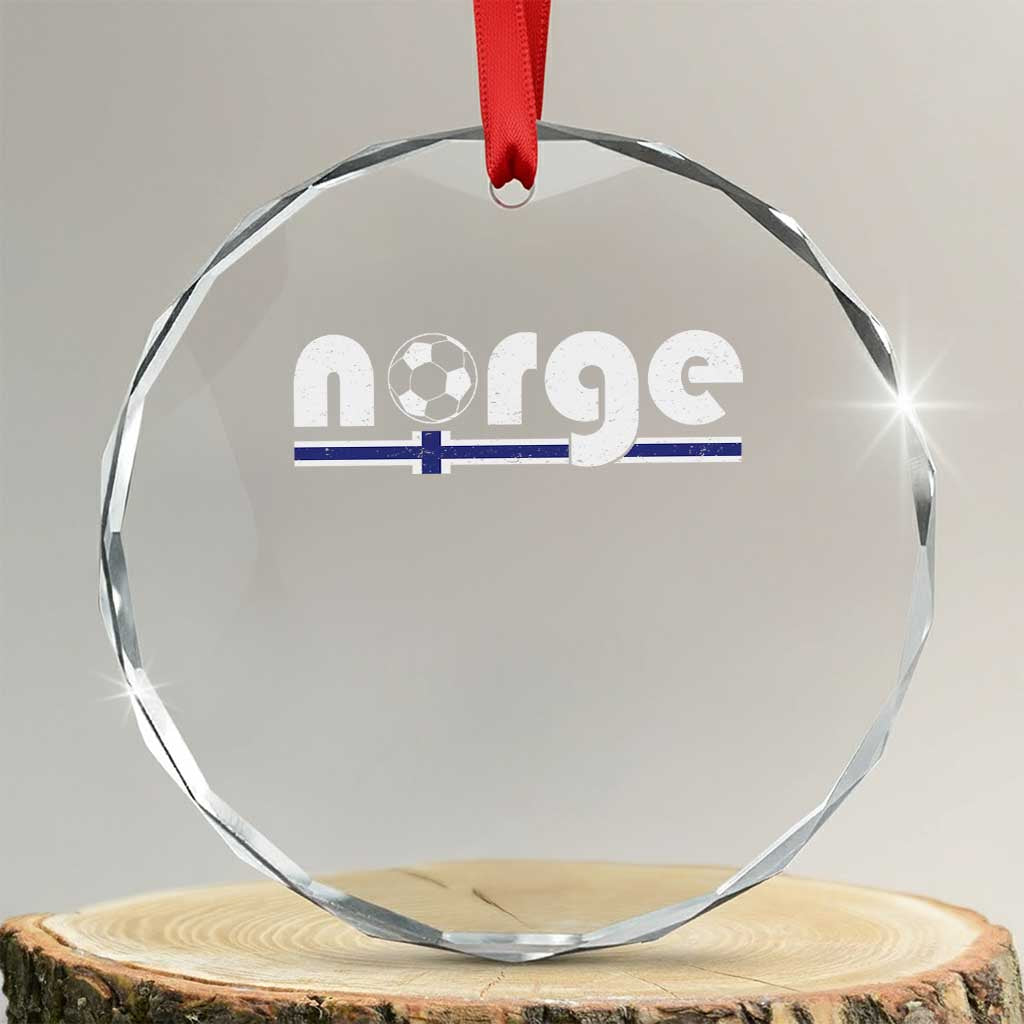 Vintage Norge Norway Flag Norwegian Pride Crystal Glass Ornament Soccer Lover Football Fans Support TS02 Transparent Glass 3'' Circle Print Your Wear