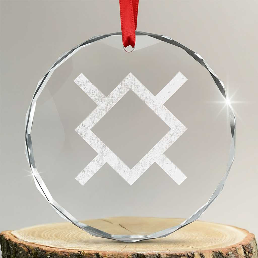Vintage Northern Cheyenne Tribe Flag Montana Morning Star Symbol Crystal Glass Ornament TS11 Transparent Glass 3'' Circle Print Your Wear