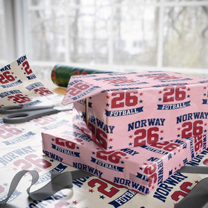 Vintage Norway Fotball Wrapping Paper Roll Norwegian Flag Game Day Fan Gift TS12 Light Pink Print Your Wear