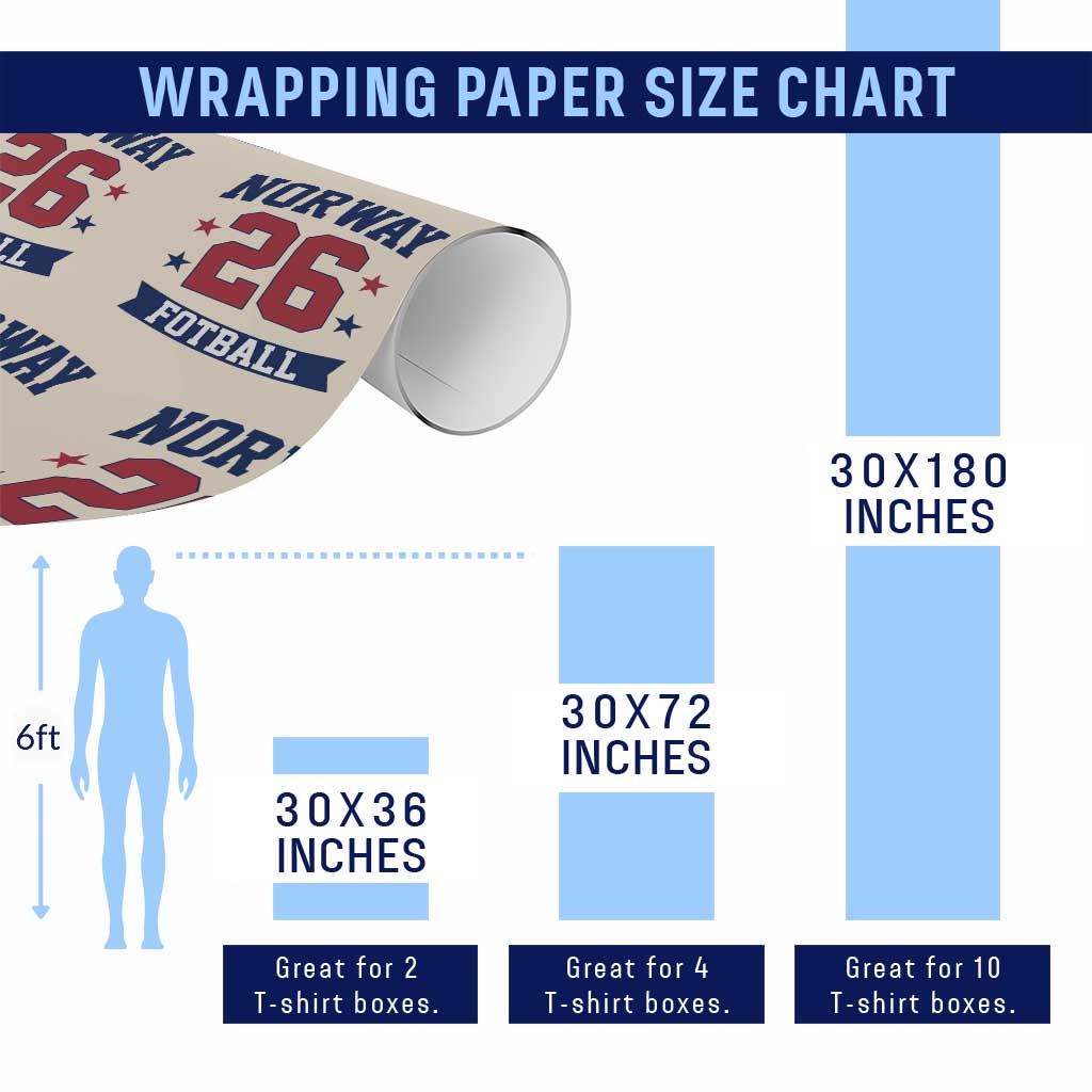 Vintage Norway Fotball Wrapping Paper Roll Norwegian Flag Game Day Fan Gift TS12 Print Your Wear