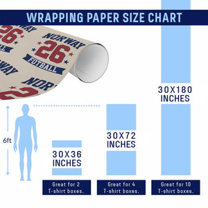 Vintage Norway Fotball Wrapping Paper Roll Norwegian Flag Game Day Fan Gift TS12 Print Your Wear