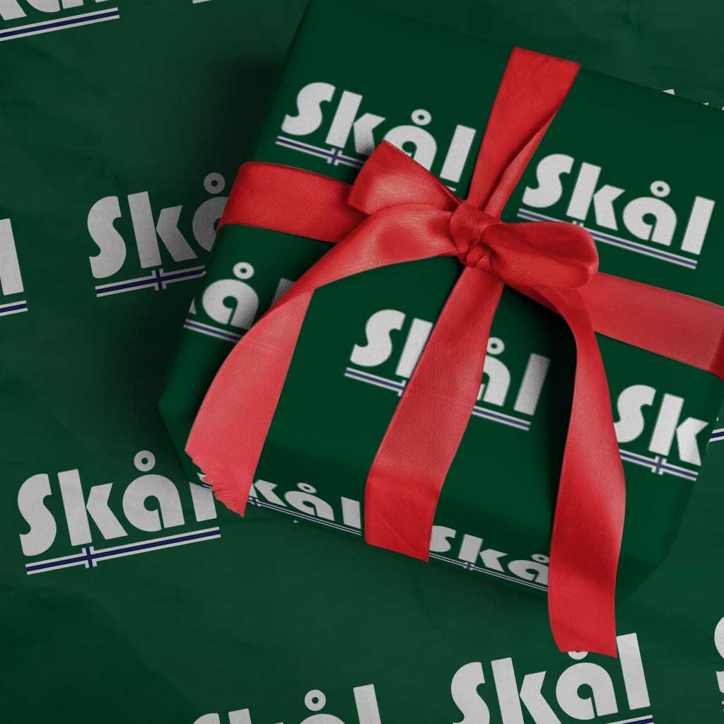 Vintage Norway Norge Skål Flag Graphic Wrapping Paper Roll Proud Norwegian Fan TS12 Green Print Your Wear