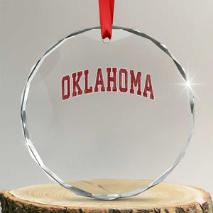 Vintage OKLAHOMA OK Crystal Glass Ornament Retro Throwback Design Classic Athletic Sports TS02 Transparent Glass 3'' Circle Print Your Wear
